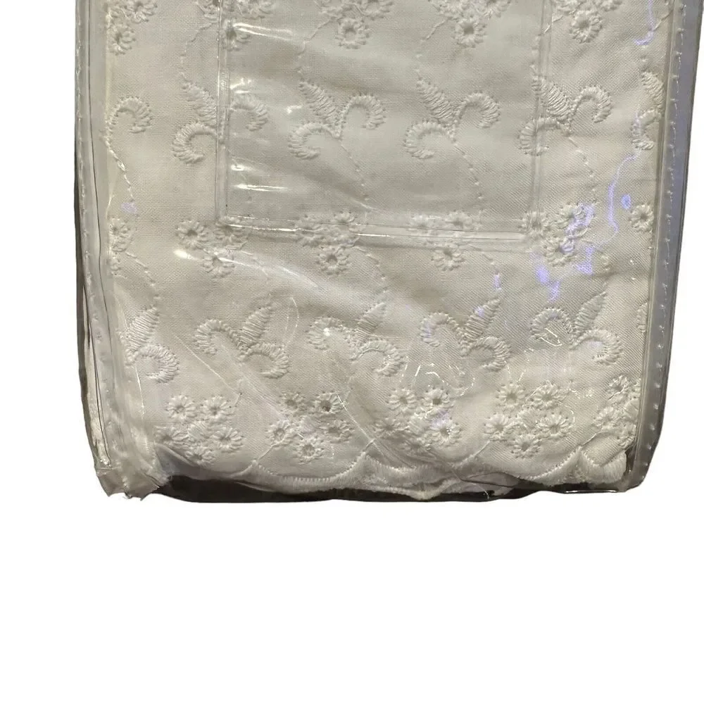 New JCP Home White‎ Eyelet Embroidered Twin Bed Skirt 15